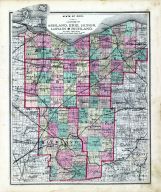 Ohio County Map - Ashland, Erie, Huron, Lorain, Richland, Fayette County 1875